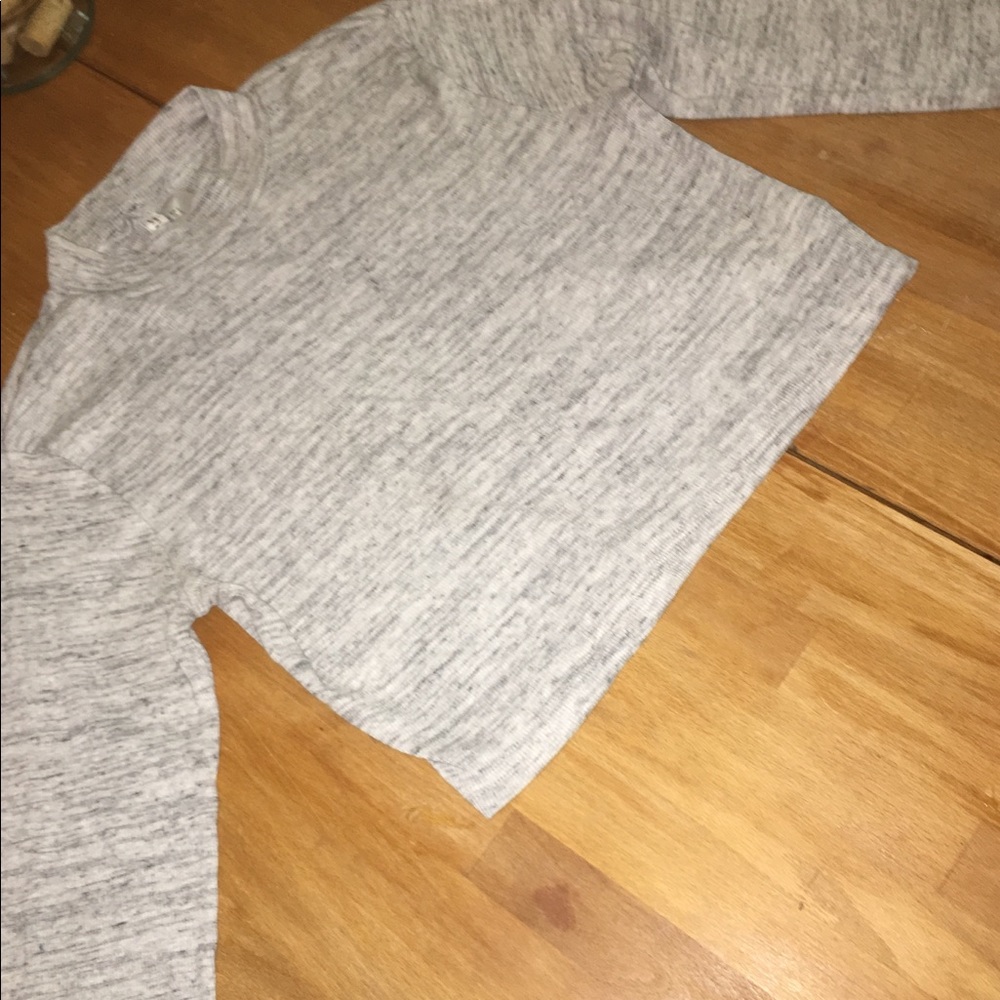 Heather grey Long sleeve crop top